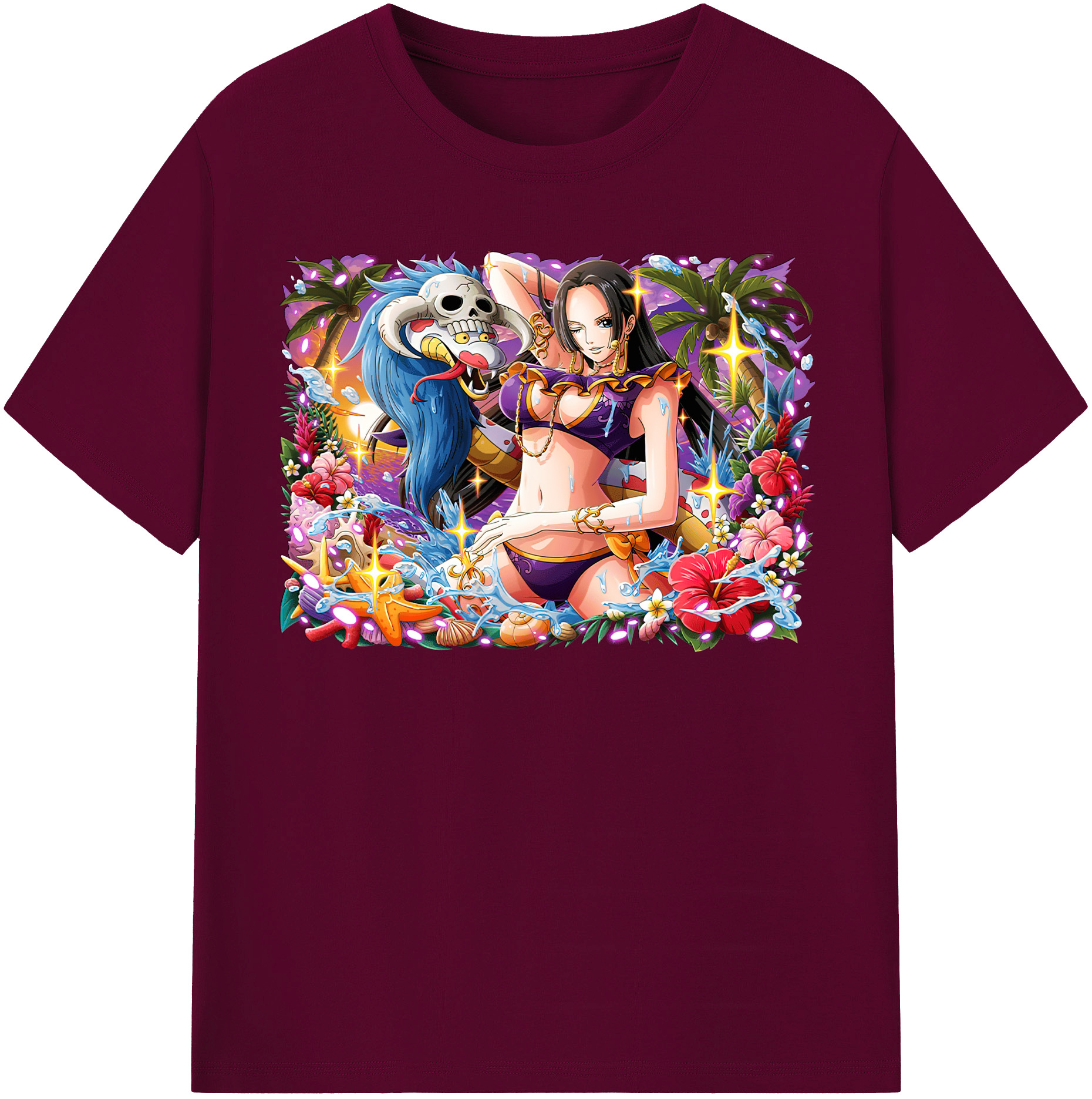 ワンピース ボア・ハンコック ONE PIECE Boa·Hancock レディースカジュアルプリントTシャツ（綿100％）